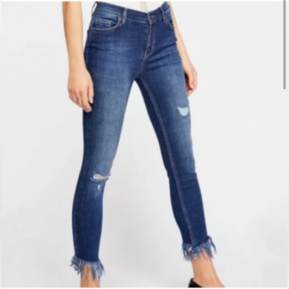 Free People Great Heights Frayed Skinny Jeans.